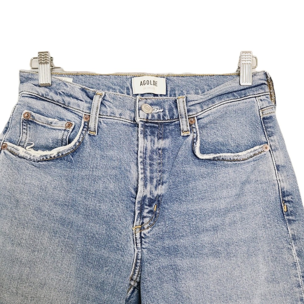 Agolde Straight Leg Jeans in Light Blue Wash - Picture 3 of 13